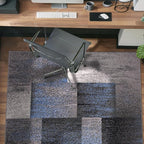 Rugshop Blue Modern Distressed Boxes Area Rug — Non-Shedding for Bedroom, Home Office and Entryway 3' x 5'