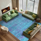 6x8 Area Rugs, Modern Abstract Teal Purple Washable Rug for Living Room, Soft Large Non-Slip Carpet for Bedroom Dining Room Home Office Farmhouse Decor - Teal+Purple