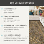 Non Slip 2x8 Gold Brown Long Hallway Runner Rug - Washable Entryway Rug, Stain Resistant Kitchen Floor Mat - Vintage Floral Indoor Décor, Low Pile & Soft Carpet