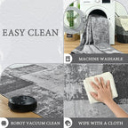 LOCHAS Rug for Living Room, Washable Soft Area Rugs for Bedroom 5x8, Abstract Carpet for Indoor Office Kids Dining Room Nursery Floor, Grey Geometric Vintage Home Decor, Non Slip, Pet Child Friendly