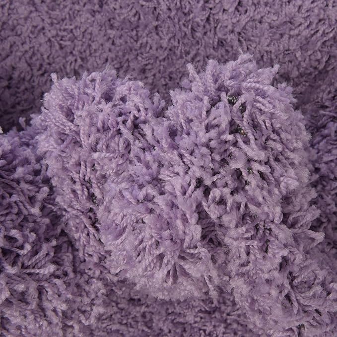 Unique Loom Solid Shag Collection Area Rug (8' Round, Lilac)