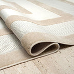 Abani Area Rugs - Modern Minimalist Pattern - Cream Rug for Living Room, Bedroom, Dining Room - Indoor/Outdoor - Easy to Clean - Non-Shedding - 5' x 8'