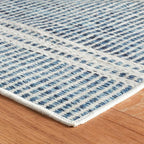 Dash & Albert Malta Blue Machine Washable Rug, 8.5 X 11.5 Feet, Blue Stripe Pattern