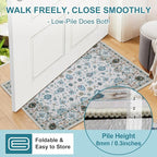WILLSUN Washable Area Rugs, 4x6 Non-Slip Boho Large Area Rugs for Living Room, Bedroom, Machine Washable Vintage Rug, Indoor Floral Print Carpet for Home Decor, Kid & Pet Friendly Mat