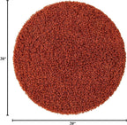 Unique Loom Solid Shag Collection Area Rug (3' 3" Round, Terracotta)
