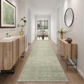 Art&Tuft Non-Slip Runner Rug - 2x10 Runner Rug Washable Low-Pile Rugs Runners, Soft Distressed Carpet Runner for Bedroom Bathroom Kitchen Laundry Living Room, Green