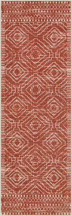 Wonnitar Moroccan Runner Rug 2x6, Washable Hallway Runner Rugs with Rubber Backing,Bohemian Geometric Kitchen Runner Non-Skid Soft Indoor Carpet for Bathroom Laundry Room (Brown,2'x6')