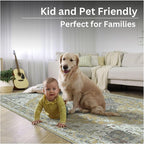 Bloom Rugs Washable Non-Slip 12 ft Runner - Yellow Traditional Medallion Runner for Entryway, Hallway, Bathroom, and Kitchen - Exact Size: 2.5' x 12'