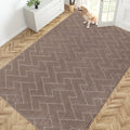 PURRUGS Easy Care Area Rug 6ft x 9ft, Non-Slip Machine Washable Entry Rug, Stain Resistant Accent Rug for Hallway, Bedroom, Living Room and Mudroom, Grayish Brown
