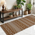 Kitchen Runner Rug,Kitchen Mats for Floor,Braided Rugs Non Slip Washable,20"x48" Boho Style,Brown and White Faux Jute Rug with Anti-Skid TPR Backing for Entryway,Bathroom,Kitchen,Bedroom