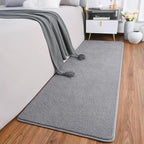 AROGAN 2x8 Feet Shag Runner Rug for Hallways, Washable Rugs with Memory Foam for Bedroom, Entryway Indoor Fluffy Throw Rug for Bedside Living Room Kids Girls Nursery Dorm Room Decor, Grey