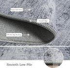 Toneed Abstract Area Rug 5x7 Modern Washable Rug Soft Non Slip Rug Low Pile for Bedroom Living Room Dining Room Grey