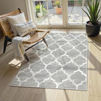 Lahome Moroccan Bedroom Rug - 3’x5’ Area Throw Washable Rugs Small Non-Slip Accent Distressed Floor Carpet for Door Mat Entryway Living Room Kitchen Laundry Dorm Decor (3’ X 5’, Gray)