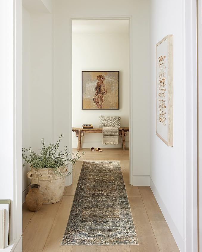 Loloi Amber Lewis Morgan Collection MOG-05 Spice/Lagoon 2'-0" x 5'-0" 38" Thick Accent Rug feat. CloudPile, Neutral, Room Décor, Vintage Inspired, Livingroom, Bedroom, Dining Area