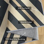 Modern Geometric Rug, Washable 5x8 Rug for Living Room, Herringbone Chevron Patterned Indoor Carpet, Modern Geometric Decor for Home, Bedroom, Soft Non Slip Thin Design FER79