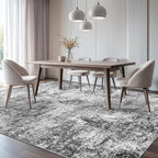 Area Rug Living Room Rugs - 7x9 Large Soft Indoor Neutral Modern Abstract Low Pile Washable Rug Carpet for Bedroom Dining Room Farmhouse Home Office - Grey