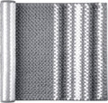 PiccoCasa Chenille Bathroom Rug, Soft Fluffy Absorbent Bath Mat, Medium Pile Striped Carpet Washable Non Slip Bathroom Floor Mats(20"x32",Dark Gray & White)