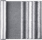 PiccoCasa Chenille Bathroom Rug, Soft Fluffy Absorbent Bath Mat, Medium Pile Striped Carpet Washable Non Slip Bathroom Floor Mats(20"x32",Dark Gray & White)