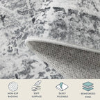 Lahome Vintage 8x10 Washable Grey Rugs for Living Room Bedroom, Boho Dining Room Rugs for Under Table, Soft Non Slip Indoor Throw Carpet for Home Office Playroom (8x10ft,Grey)