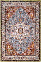 Entryway Washable Rugs 2x3, Low Pile Non-Slip Small Rug, Door Mat, Distressed Printed Patterns Rug for Entrance, Bedroom, Bathroom, Kitchen, Rust Brown