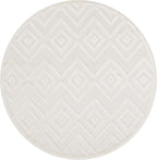 Nourison Home Versatile Ivory White 4' x Round Area Rug - Easy Clean, Non Shedding, Bed Room, Living Room, Dining Room, Kitchen (4' x Round)