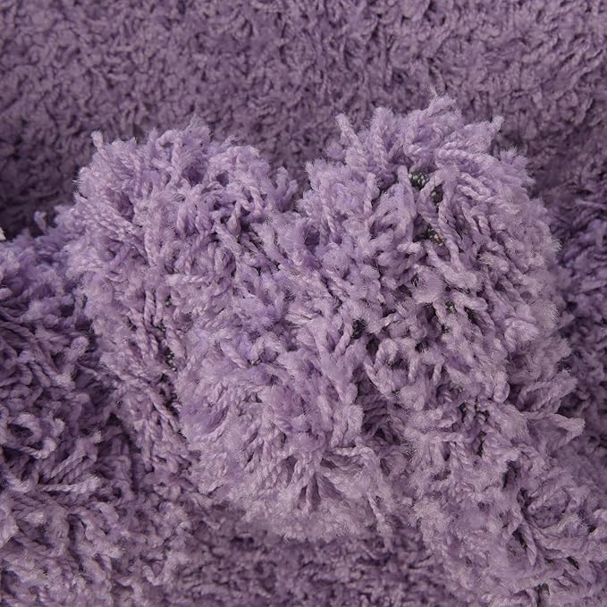 Unique Loom Solid Shag Collection Area Rug (3' 3" Round, Lilac)