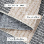 LIVEBOX 8x10 Area Rugs for Living Room, Checkered Non-Slip Washable Rugs, Farmhouse Neutral Classic Geometric Pattern Large Boys Area Rug for bedroom, Carpet for Living Dining Room Office(Grey,8'x10')