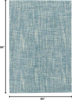 Dash and Albert Crosshatch Wool Area Rug - 5' x 8' Aegean Solid Hand Micro Hooked Accent Rug - Durable, High Traffic Areas Bedroom, Hallway, Stairs - Premium Luxury Hotel Quality Soft Breathable