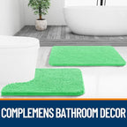 OLANLY Bathroom Rugs 30x20, Extra Soft Absorbent Chenille Bath Rugs, Rubber Backing Quick Dry, Machine Washable Bath Mats for Bathroom Floor, Tub and Shower, Home Decor Accessories, Mint Green