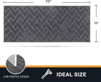 PURRUGS Dirt Trapping Door Mat 32" x 70", Non-Slip Machine Washable Entry Rug, Shoe Scraper, Dog Doormat, Super Absorbent Welcome Mat for Front & Back Door, Muddy Wet Shoes & Paws, Grey