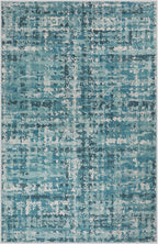 6x9 Abstract Area Rugs for Living Room, Modern Teal Blue Washable Indoor Rug for Bedroom, Thin Soft Large Non-Slip Carpet for Dining Room Home Office Farmhouse Decor