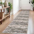 2x8 Modern Abstract Runner Rug for Hallways, Brown Green Black White Super Soft Hallway Decor Kitchen Rugs with Non-Slip, Non-Shedding Washable Rug for Entryway Bedroom Indoor