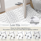 Lahome Moroccan 8x10 Rugs for Living Room - Non-Slip Washable Ultra-Thin Large Rug for Dining, Modern Geometric Print Indoor Soft Carpet for Bedroom Office, White