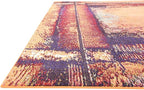 Unique Loom Estrella Collection Rustic, Distressed, Modern, Abstract Area Rug (9' 0 x 12' 0 Rectangular, Orange/Black)