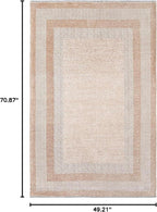 Alfa Rich 4x6 Beige Cream Washable Area Rugs for Living Room Bedroom Kitchen Cotton Pet Friendly Rug