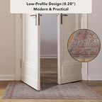 Kuden 2'6"x10 Runner Rug, Machine Washable Area Rug with Non-Slip Backing, Vintage Style, Soft, Easy Clean, Low Pile Rug for Hallway, Entryway, Kitchen, Bedroom