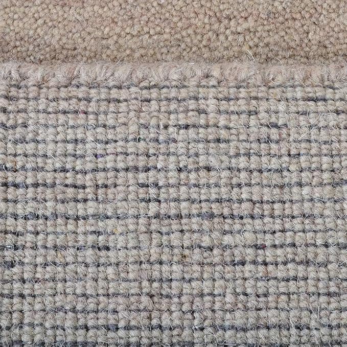 Hand Knotted Loom Wool ECO-Friendly Area Rugs - 2'6''x10', Runner, Beige Color, Solid Plain Design, High Pile Handmade Anti Skid Area Rugs for Living Room, Bed Room (L00111)