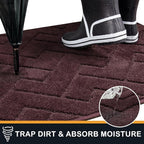 PURRUGS Dirt Trapping Door Mat 34" x 59", Non-Slip Machine Washable Entry Rug, Shoe Scraper, Dog Doormat, Super Absorbent Welcome Mat for Front & Back Door, Muddy Wet Shoes & Paws, Burgundy Red