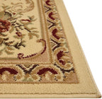 Rugs.com Chateau Collection Rug – 4 Ft Square Cream Medium Rug Perfect for Living Rooms, Kitchens, Entryways