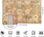 Lahome Moroccan Trellis Washable Small Area Rug, 3x5 Area Rug for Bedroom Living Room, Non-Slip Oriental Accent Throw Carpet for Kitchen Office Entryway Bathroom Office, Red/Orange