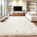 Cream White Plush Rug for Living Room Fuzzy Carpet for Bedroom Dorm, Non-Slip High Pile Rug, Shag Rug for Playroom Nursery Home Office Decor 10x14Ft