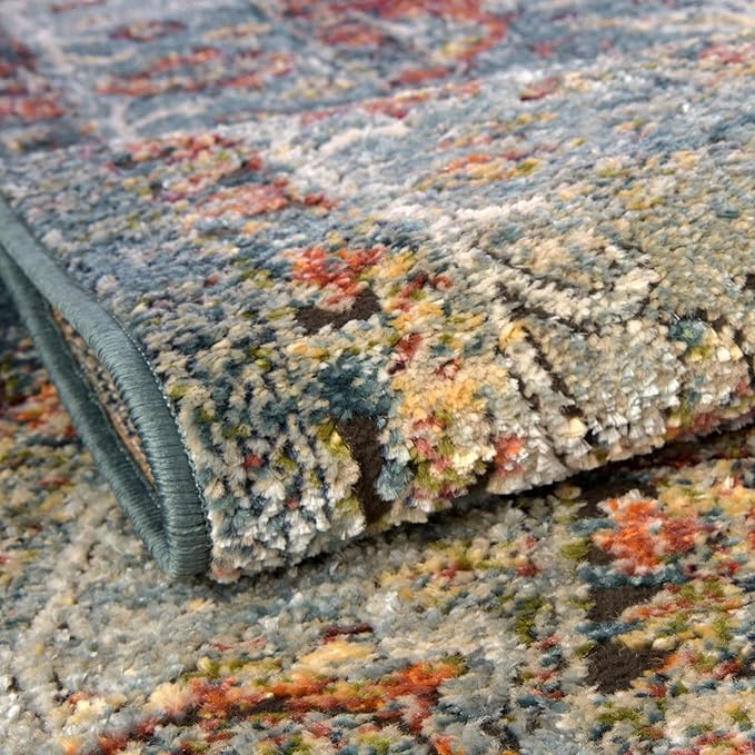 Unique Loom Isabella Collection Area Rug - Rossellini (2' 7" x 10' Runner, Blue/ Beige)