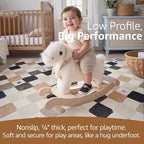 jinchan Macy Area Rug 4x6 Kids Washable Indoor Non-Slip Black and White Modern Soft Rug Elementary School Classroom Diamond Carpet for Nursery Playroom Daycare Bedroom Living Room Marble on Cream