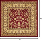Unique Loom Voyage Collection Traditional Oriental Classic Intricate Design Area Rug (6' 0 x 6' 0 Square, Terracotta/Ivory)
