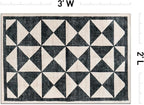 Rugshop Geometric Diamond Washable Non Slip Area Rug 2' x 3' Cream