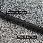 Area Rug with Non Slip Rubber Backing, Washable Soft Floor Carpet for Living Room, Kitchen, Entryway Indoor, Bedroom, Laundry, Low Pile Area Rugs, Solid Color with Pointillism Style, 3 * 5 ft Black