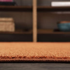 Eyely UES100M-4OV Haze Solid Low-Pile Orange 4 ft. x 6 ft. Oval Area Rug, Pet Friendly, Stain Resistant, Easy Cleaning, for Bedroom, Living Room, Kitchen