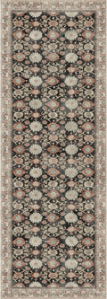 Kuden 2'6"x10 Runner Rug, Machine Washable Area Rug with Non-Slip Backing, Vintage Style, Soft, Easy Clean, Low Pile Rug for Hallway, Entryway, Kitchen, Bedroom