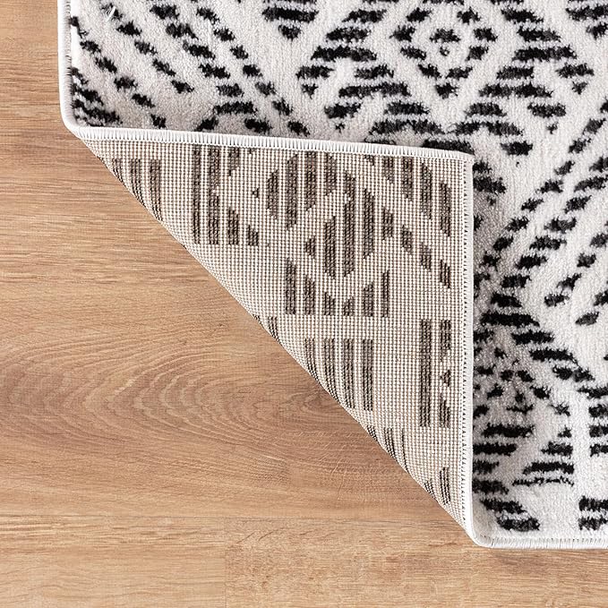 Rugshop Boho Cream Tribal Area Rug Modern Indoor Carpet for Living Room, Bedroom, or Entryway – Non-Shedding, Low Pile Geometric Design 7' 10" x 10'