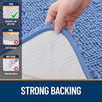OLANLY Bathroom Rugs 44x24, Extra Soft Absorbent Chenille Bath Rugs, Rubber Backing Quick Dry, Machine Washable Bath Mats for Bathroom Floor, Tub and Shower, Home Decor Accessories, Cornflower Blue